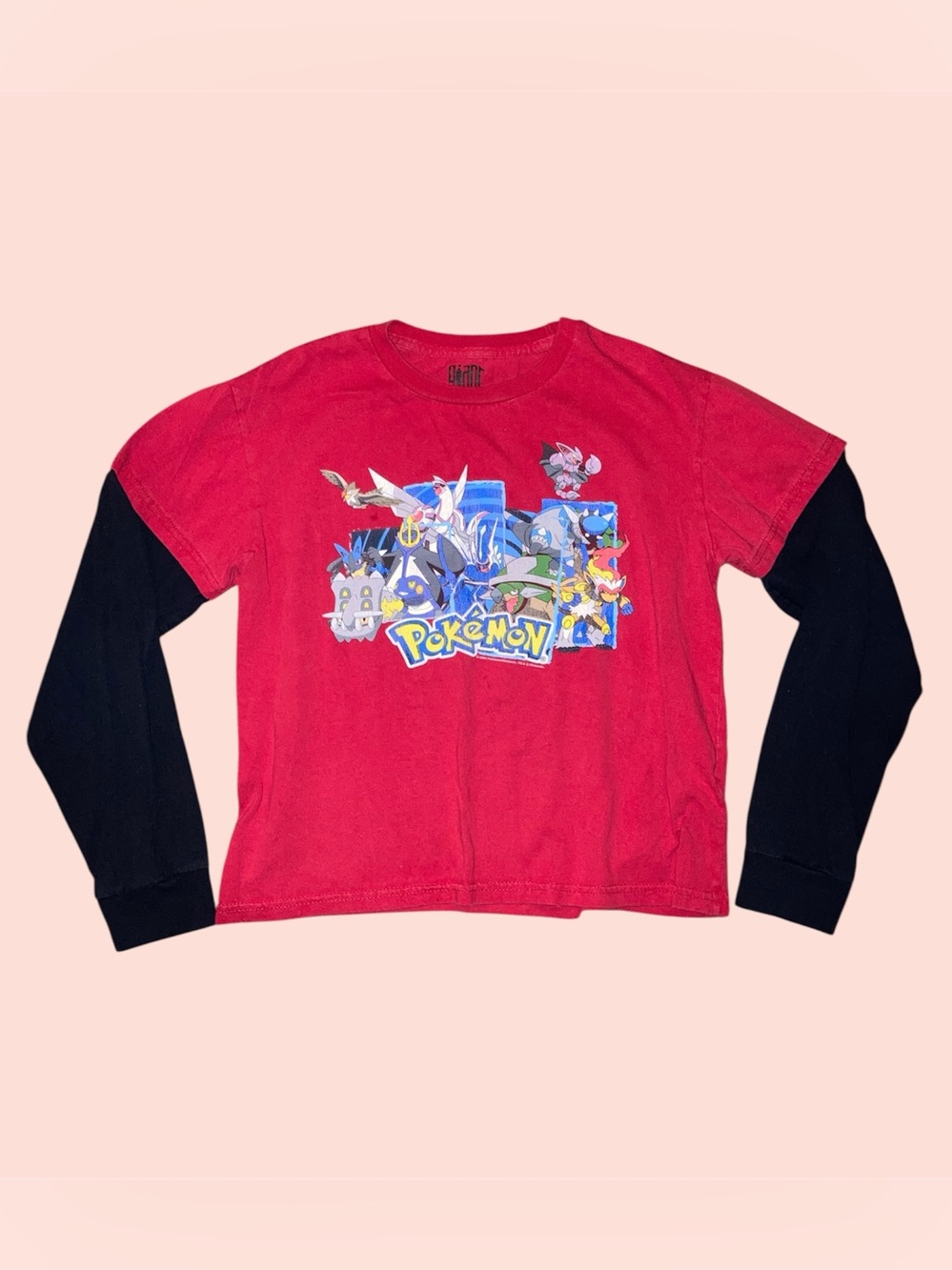 Kids Double Sleeve Red Pokémon Graphic Tee